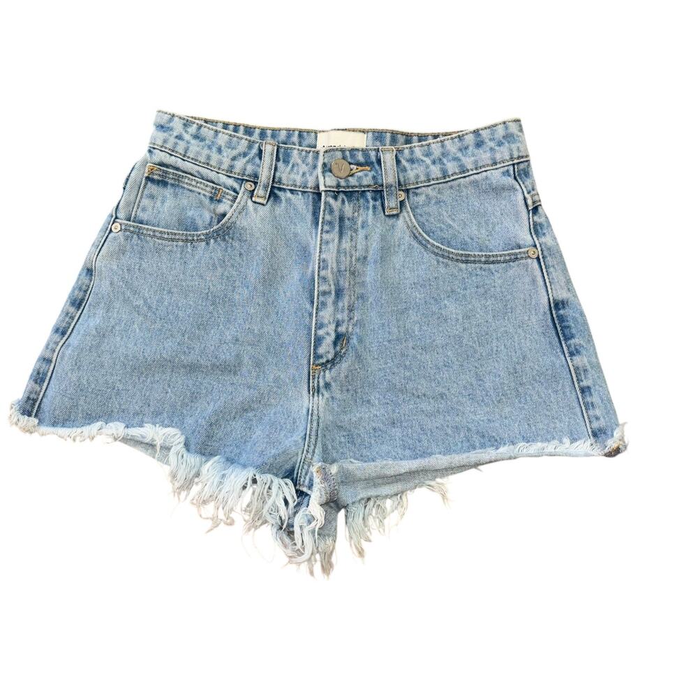 Abrand Jeans Cut Off Denim Western Blue Jean Shorts Womens 26 Micro Mini Western - Picture 5 of 9